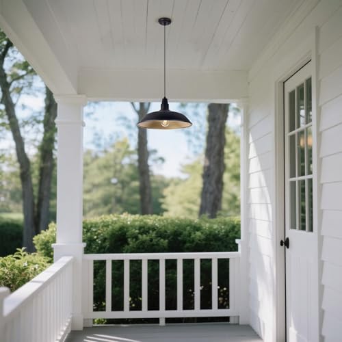 Farmhouse Pendant Light with 16 Inch Dome for Outdoor and Indoor Use