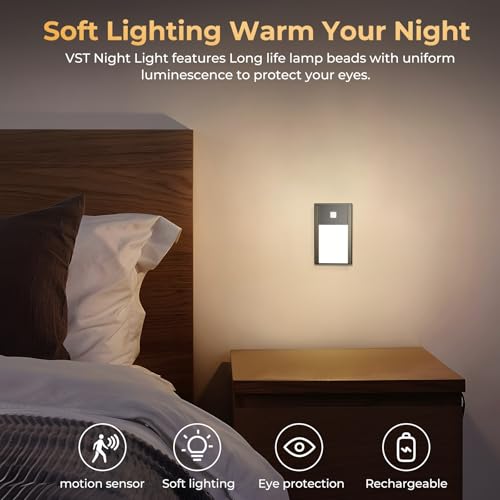3 Pack Rechargeable Stair Lights Motion Sensor 1800mAh Battery Powered (3 Count)