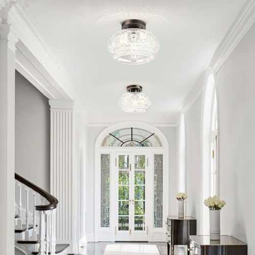 Glass Semi Flush Mount Ceiling Light Fixture