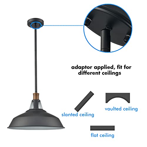 Black Pendant Light Farmhouse Rod Hanging Barn Pendant Light Fixture