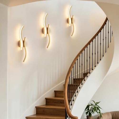 Gold Modern Wall Sconce Set of Two