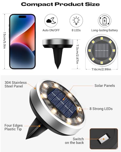 10 Pack Solar Lights Outdoor Waterproof (10 Count)