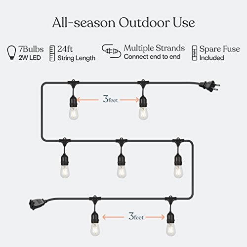 Ambience Pro 24 Ft Waterproof LED Outdoor String Lights (24 Foot)