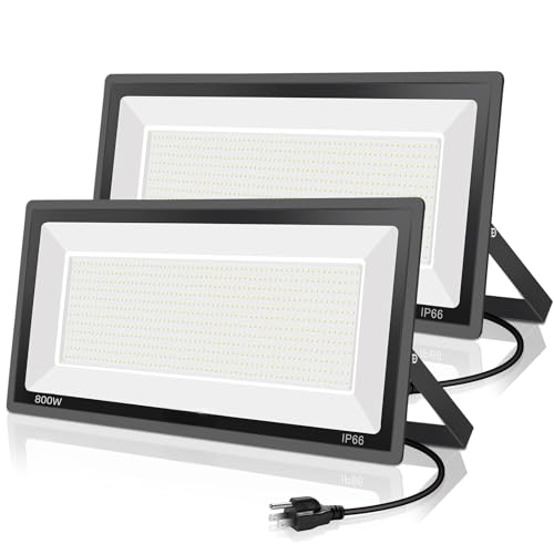 2 Pack 800W LED Flood Light Outdoor (2 Count)