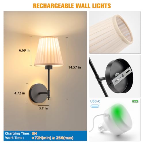 14.5 inch Battery Operated Wall Sconce Set of 2 (2 Count)