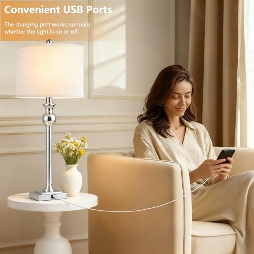 28" Modern Table Lamps Set of 2 for Living Room (2 Count)
