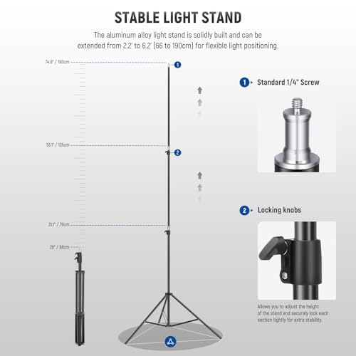 Bi Color LED Studio Light with Tripod Stand Barndoors