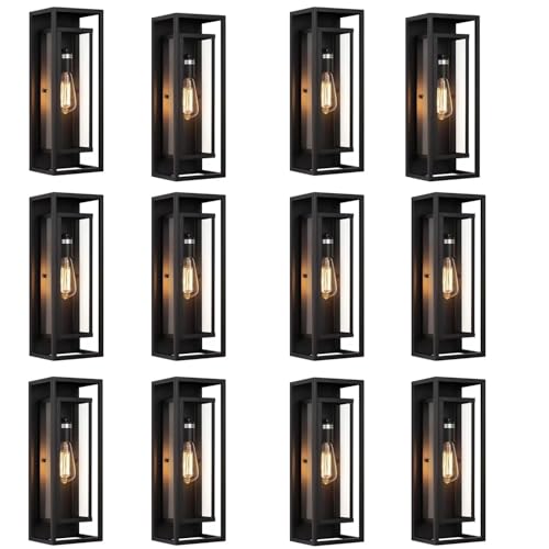 18 Inch 12 Pack Outdoor Wall Lantern Light Fixture (3 Count)