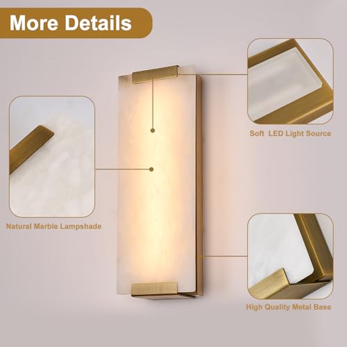 14.2in Alabaster Wall Sconce