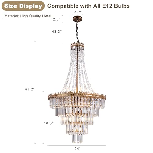 French Empire Crystal Chandelier for Entryway 11 Lights