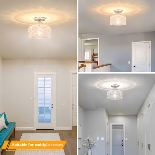 Brushed Nickel Semi Flush Mount Ceiling Light