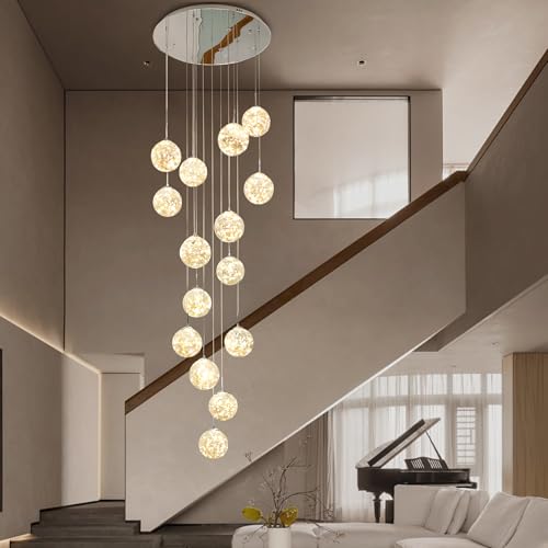15 Light Foyer Chandeliers for High Ceilings LED Staircase Chandelier Large Chandeliers for High Ceilings (127 Count)