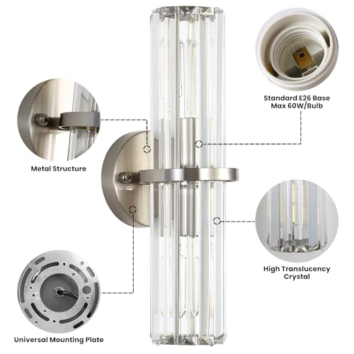 Crystal Wall Sconce Set of 2 (2 Count)