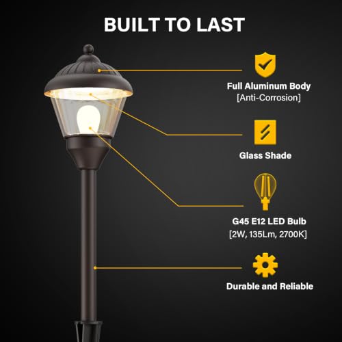 12V Low Voltage Path Lights 2W LED Landscape Lighting Bronze
