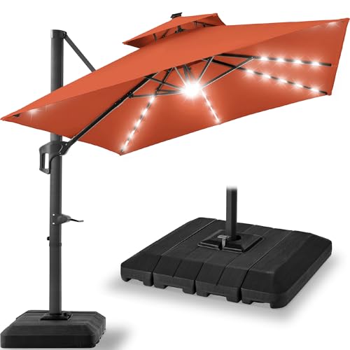 12x12ft LED Cantilever Patio Umbrella w