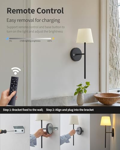 Battery Operated Wall Sconce Set of 2 (2 Count)