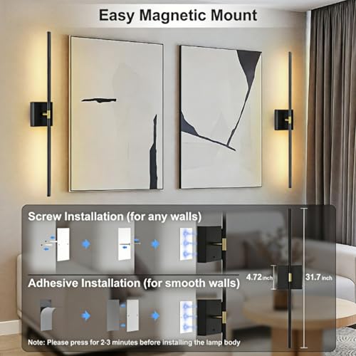 Battery Operated Wall Sconces Set of 2 (2 Count)