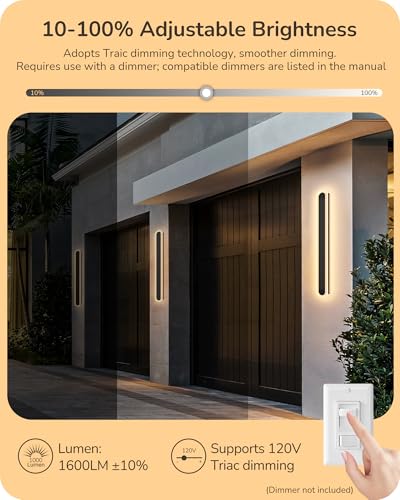 Upgraded 39.4" LED Outdoor Wall Light (78 Count)