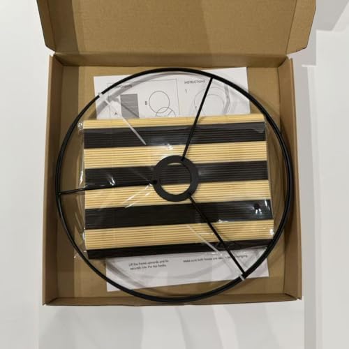 bamboo lamp shade modern decorative black stripe groovy unique Lamp Replacement Accessories E27 size 30x23cm
