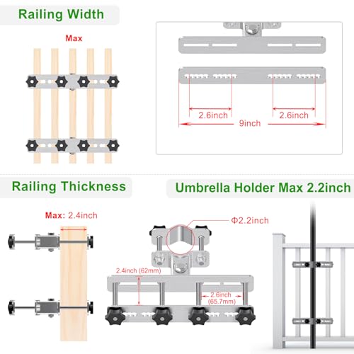 Deck Railing Umbrella Holder for 1