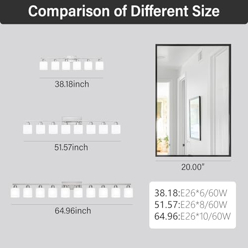 Brushed Nickel Bathrooms Lights for Huge Mirror