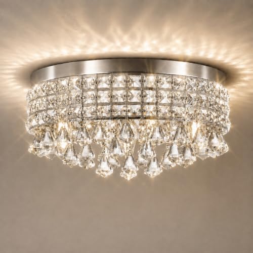 Chrome Crystal Flush Ceiling Light (Radiant Chrome)