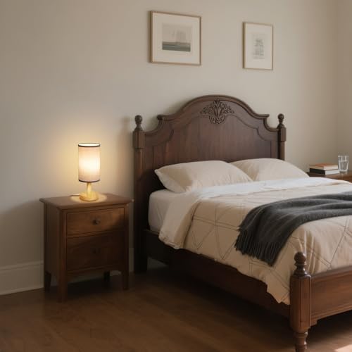Gray Small Bedside Table Lamp for Bedroom