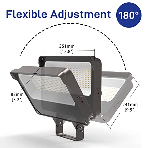 LED Flood Light 150W 2 Pack 18000LM 5000K Daylight IP65 Waterproof Outdoor Floodlights UL Certified for Court (2 Count)