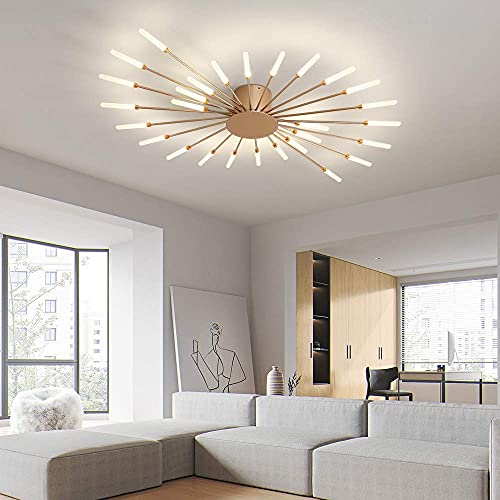 41.3" Ceiling Light Modern Flower Shape Ceiling Lamp for Dining Room Kitchen Hallway Semi Flush Mount Metal Acrylic Sputnik Firework Petal LED Lighting Fixture
