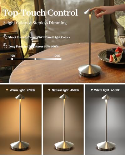 Portable Led Cordless Lamp Table Light 2 Pack