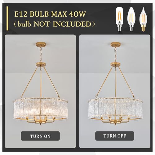 Modern 24.4" Crystal Glass Chandelier 8