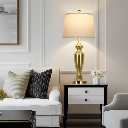 30" Tall Gold Table Lamps Set of 2 (2 Count)