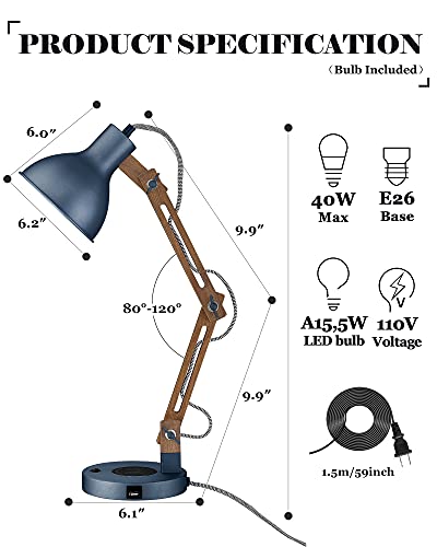 Sapele Wood Desk Lamp with Upgraded Wireless Charger