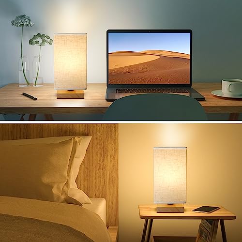 Small Square Bedside Table Lamp for Bedroom