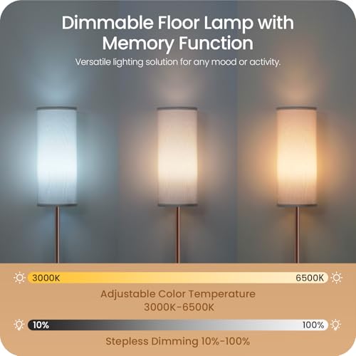 Dimmable Floor Lamps for Living Room with Remote and Foot Switch
