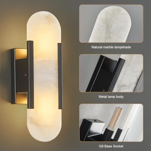 Alabaster Wall Sconces Set of Two