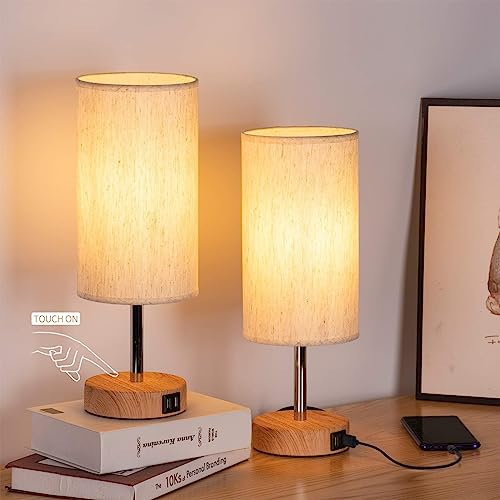 Bedside Lamps with USB Port (2 Count)