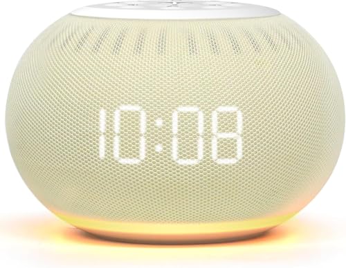 Auto Dimmable Sound Machine Alarm Clock with Night Light for Girls