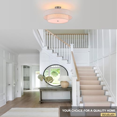 21.7" Large Chrome Flush Mount Ceiling Light