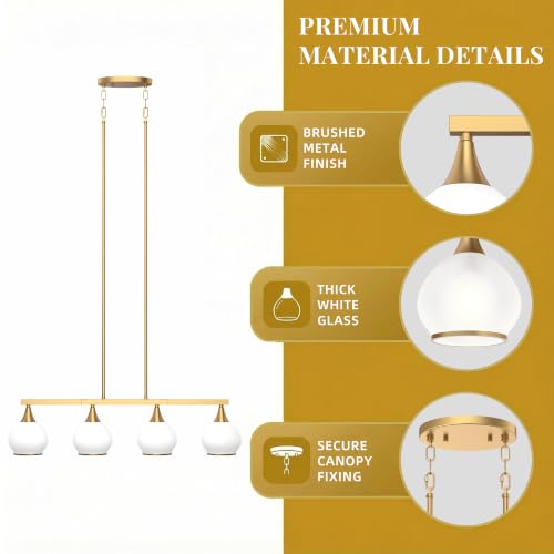 Brushed Gold Kitchen Island Linear Pendant Light