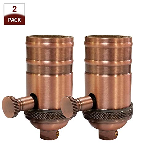Vintage Turn Knob Dimmer Lamp Socket for Incandescent LED Bulbs (2 Count)