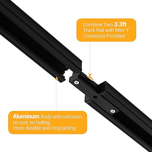 8 Light LED Track Lighting Kit with 6.6FT H Type Track Rail
