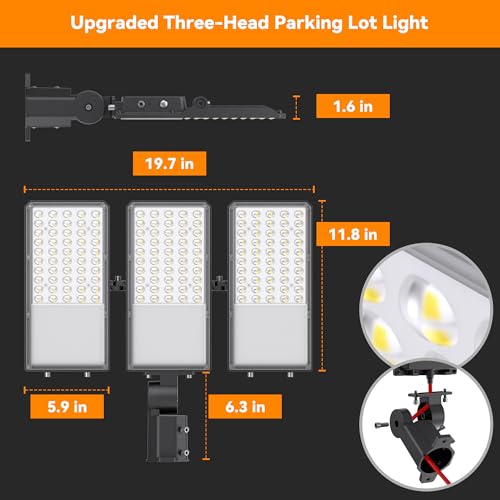 200W Upgraded LED Parking Lot Light with Photocell 30000lm 5000K