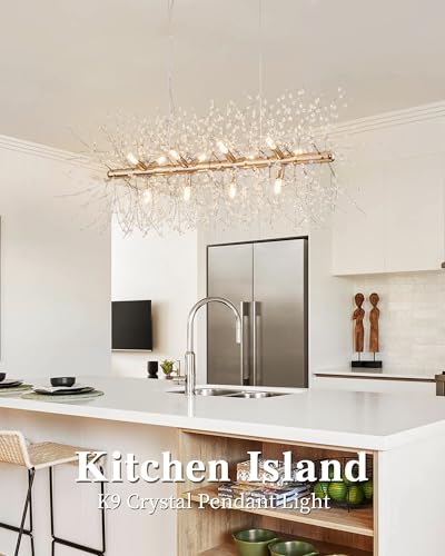 Modern 35.4" Modern Gold Crystal Firework Chandelier (12 Count)