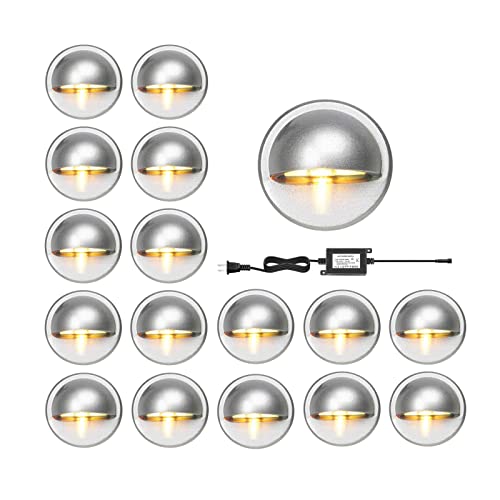 RNEHON 16 Pack Warm White LED Deck Lights Kit (16 Count)