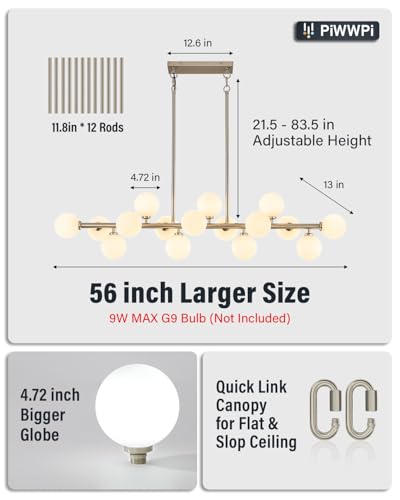 55" Long Chandeliers for Dining Room Kitchen Island