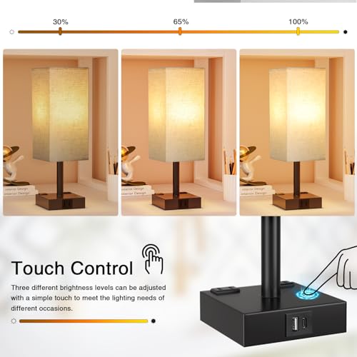 Beige Touch Table Lamp for Bedroom