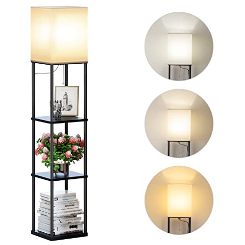 Floor Lamp with Shelves