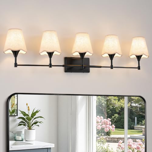Modern Bathroom Vanity Light Fixtures (Matte Black / 5 LIGHT)