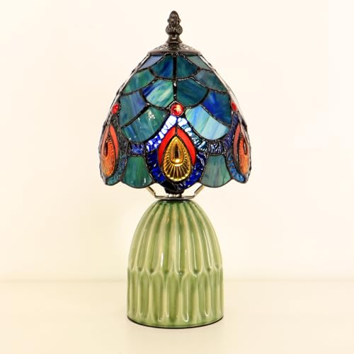 Tiffany Stained Glass Mushroom Table Lamp 12.5 Inch
